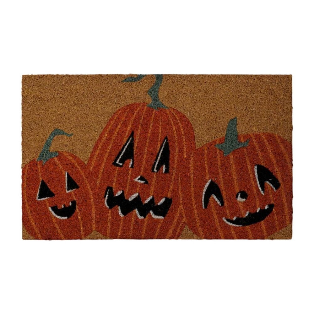 1'6"x2'6" Three Jack O Lanterns Coir Doormat Orange - Hyde and EEK! Boutique™